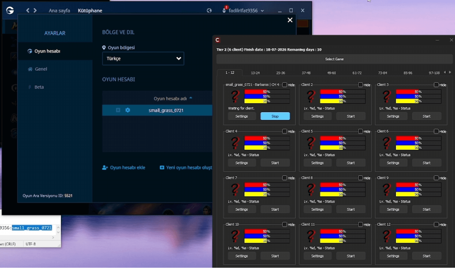 Jak zalogować się w GLBot++ Macro Mode?